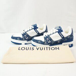 New Without Box Louis Vuitton LV Trainers In Blue Denim - EU Size 35.5 1AC2AQ